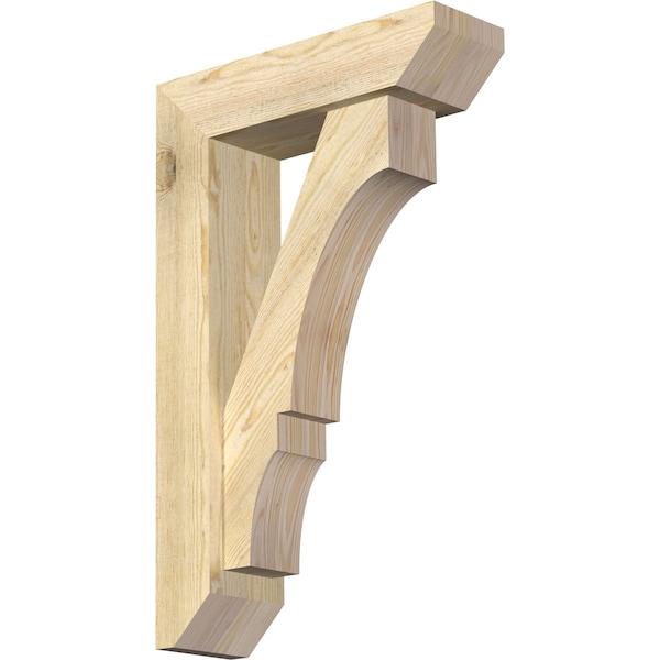 Ekena Millwork Balboa Slat Rough Sawn Bracket w/ Offset Brace, Douglas Fir, 6"W x 20"D x 32"H BKT0604X20X32BOA06RDF - main